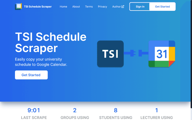 TSI Schedule Scraper